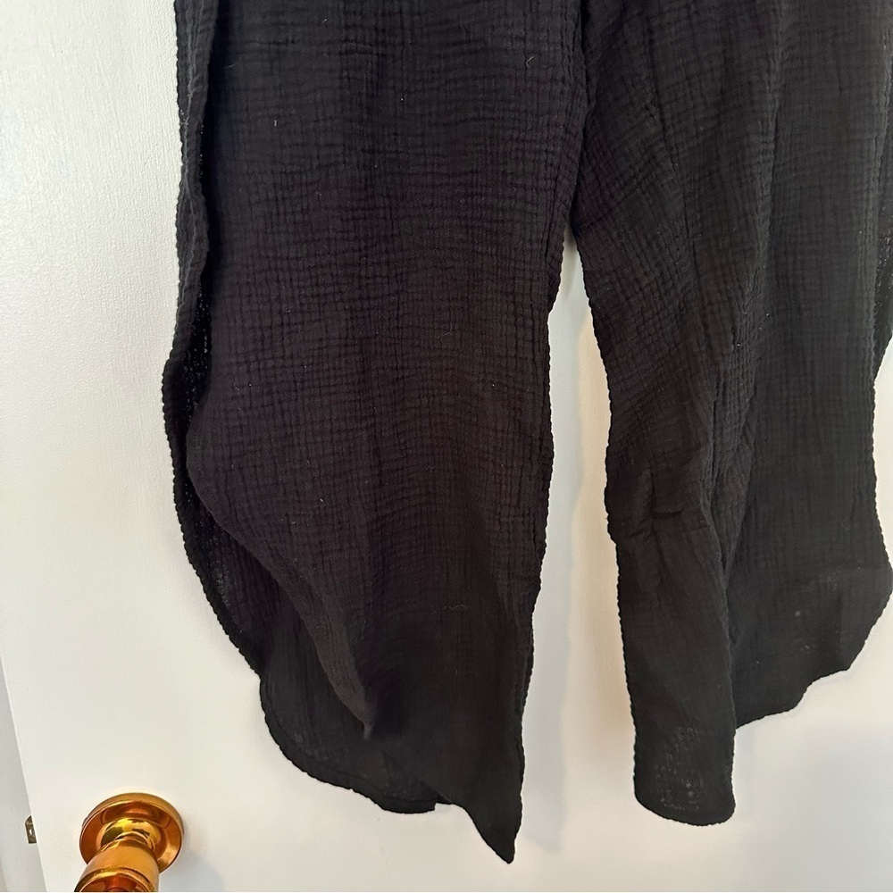 Drew Black Ribbed Side Slit Pants - Picture 4 of 7